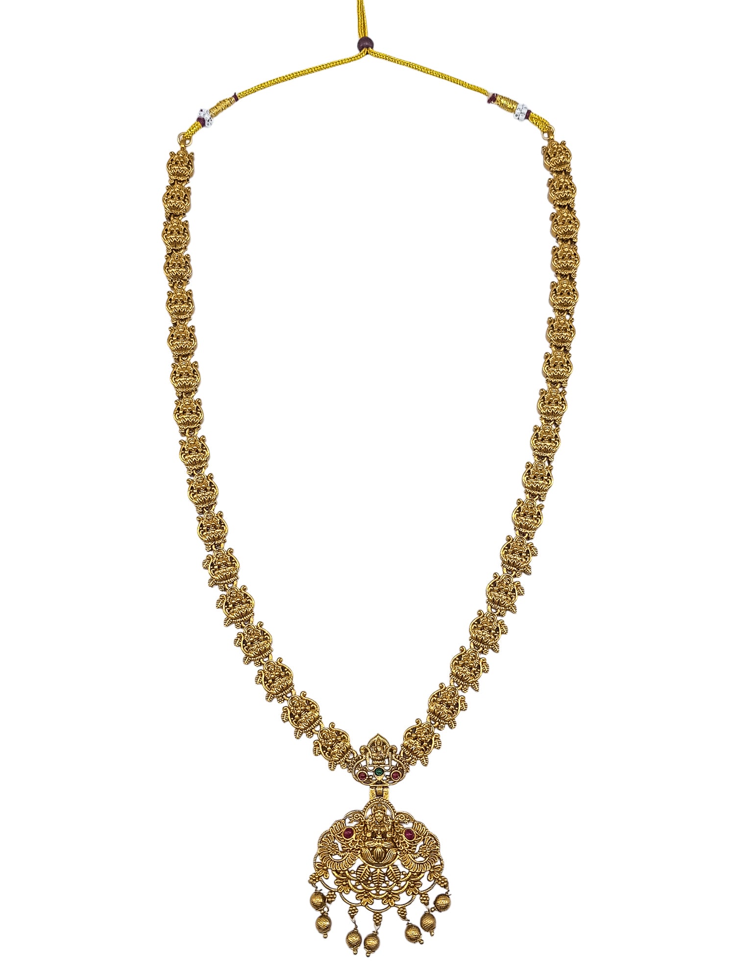 Gold Plated Classic Long Temple Necklace Set