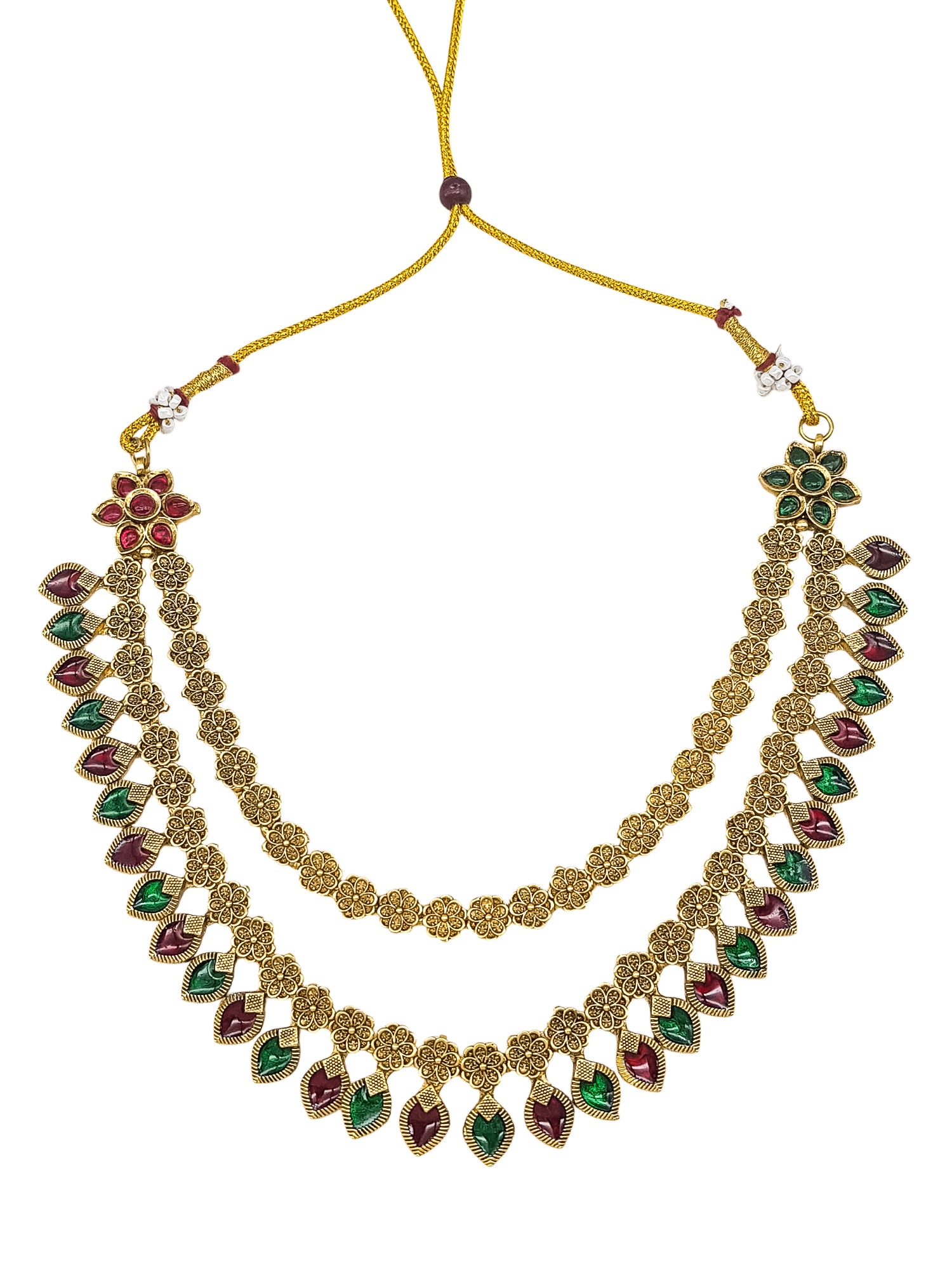 Premium Palakka Necklace Set double layer