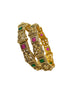 Gold Plated Broad Set of 2 Bangles with Laxmi