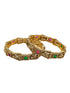 Gold Plated Broad Set of 2 Bangles with Laxmi