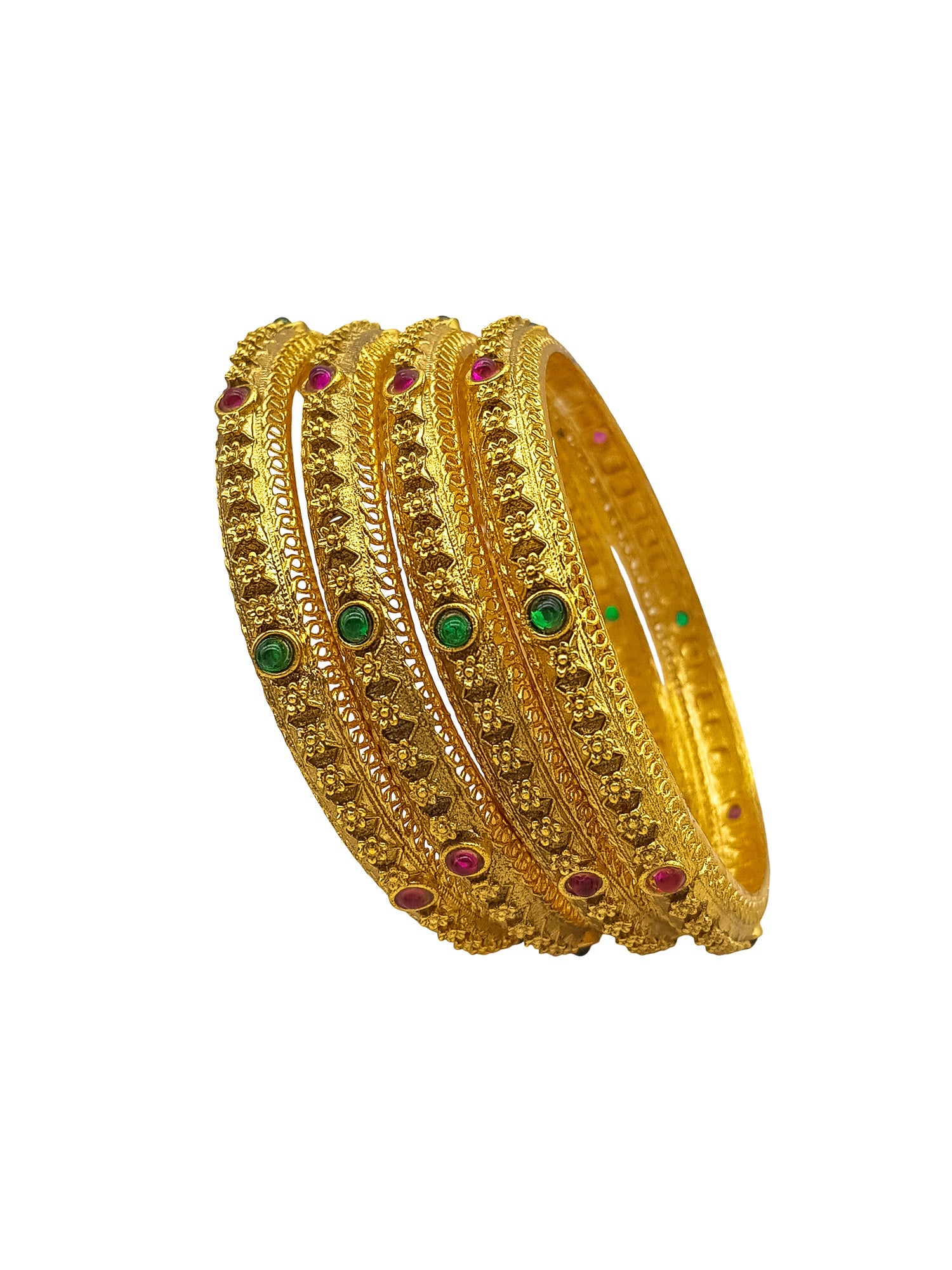 Gold Plated Classic Set of 4 Bangles
