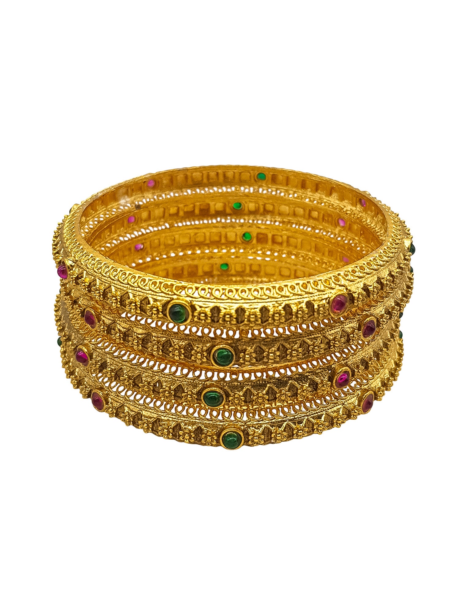 Gold Plated Classic Set of 4 Bangles