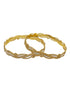 Italian white gold plated guaranteed bangle set of 2