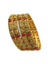 Gold Plated Set of 4 Bangles with Coral stone