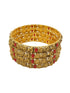 Gold Plated Set of 4 Bangles with Coral stone