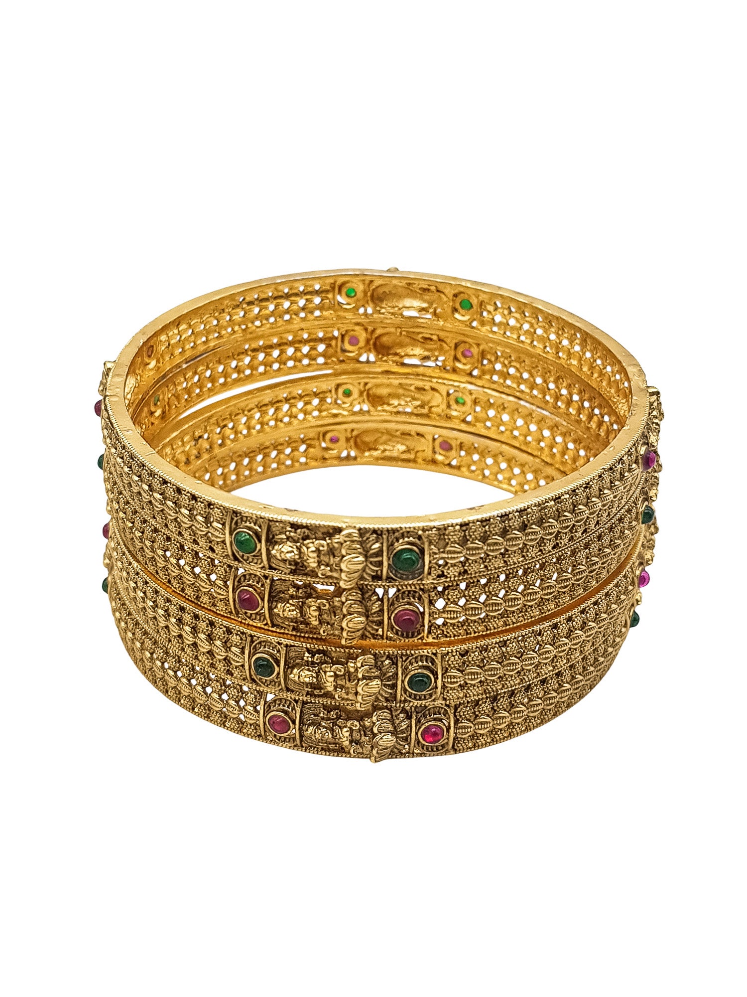 Gold Plated Set of 4 Laxmi bangles