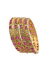 Gold Plated Set of 4 Bangles with Stones Studded