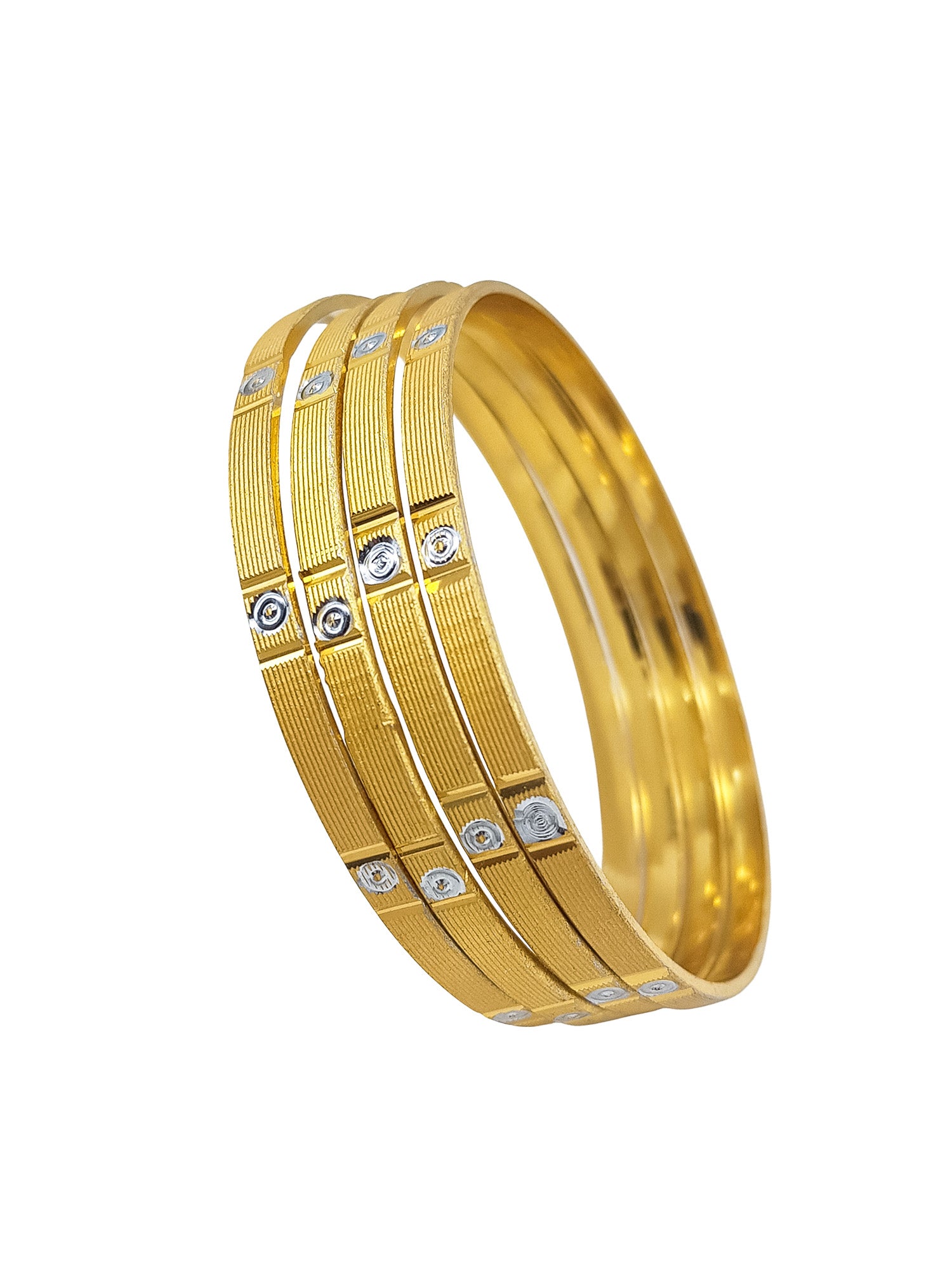 Italian Microgold plated Sleek Design Set of 4 bangles