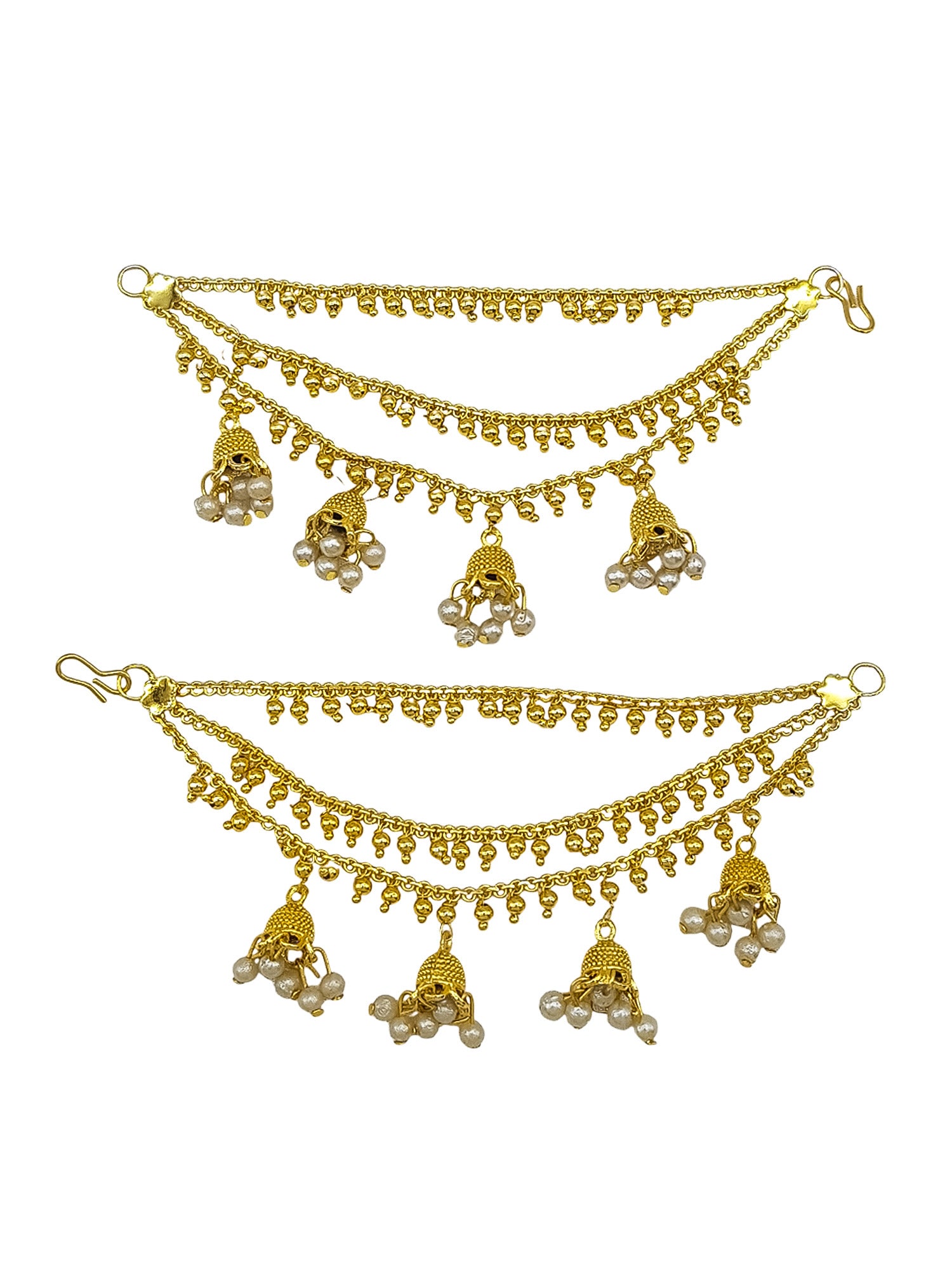 Three Line Maatil with pearl Jhumka Drops