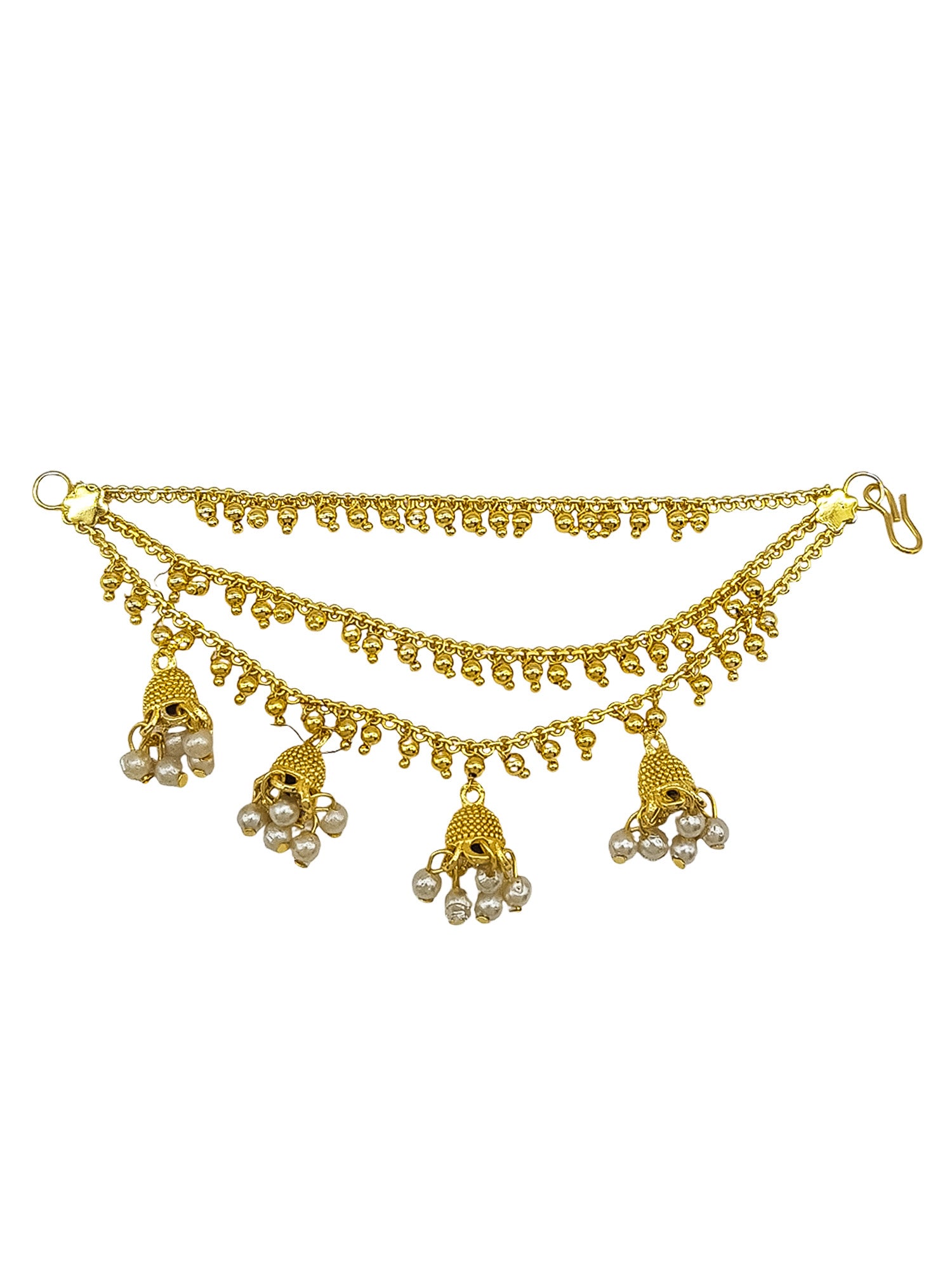 Three Line Maatil with pearl Jhumka Drops