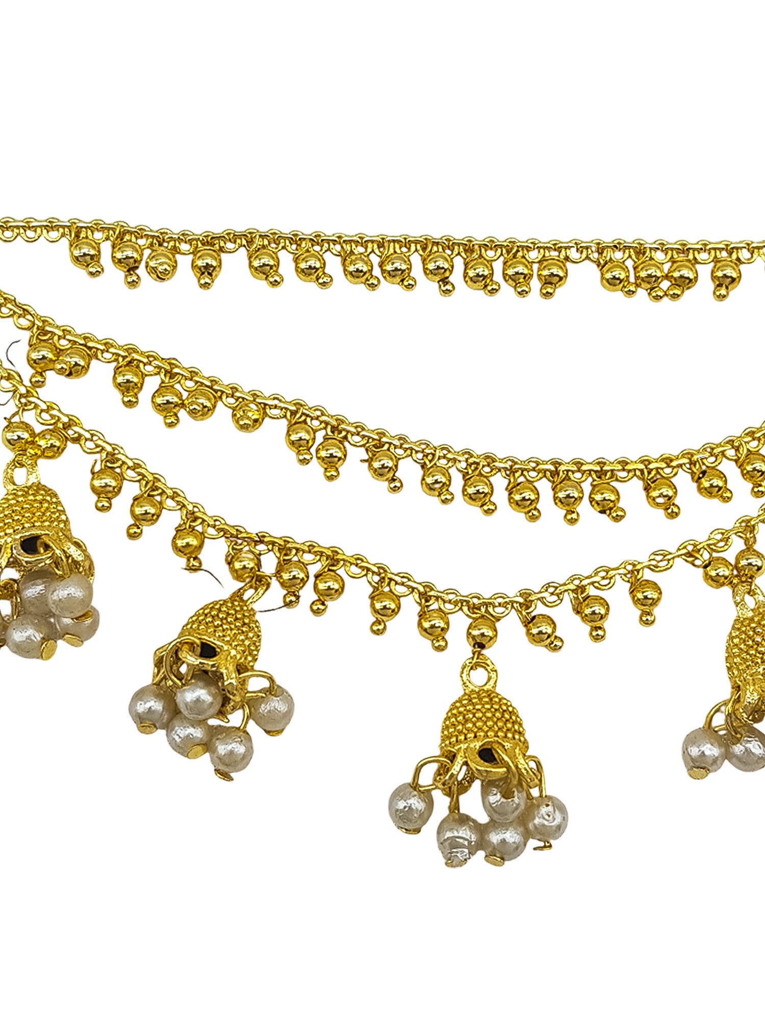Three Line Maatil with pearl Jhumka Drops