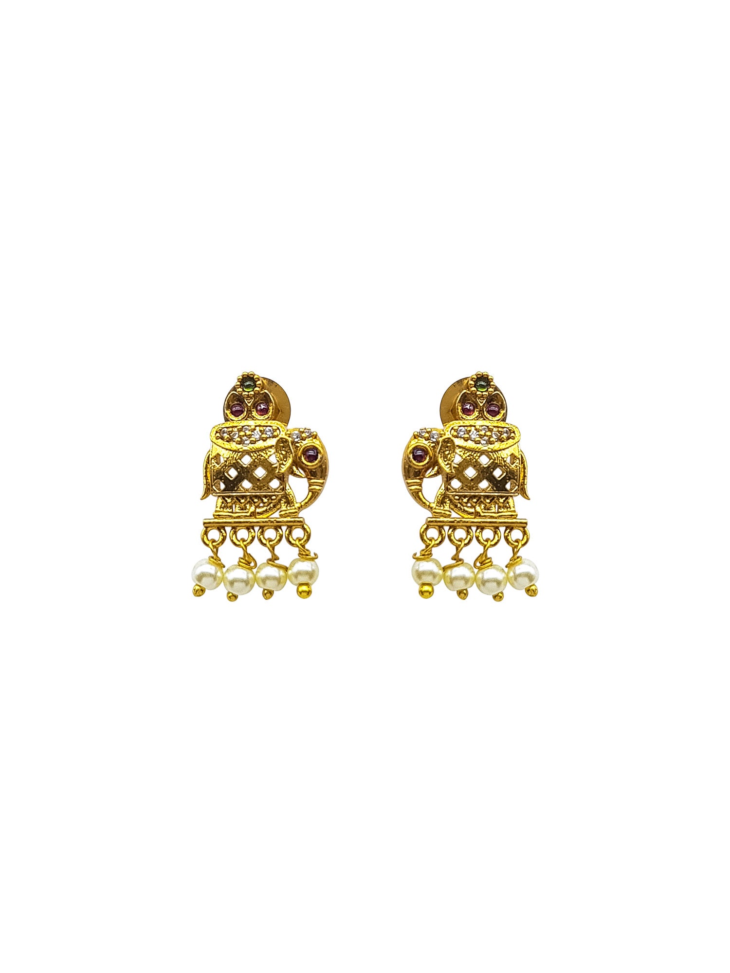 Gold plated Cute Elephant Motif Necklace Set
