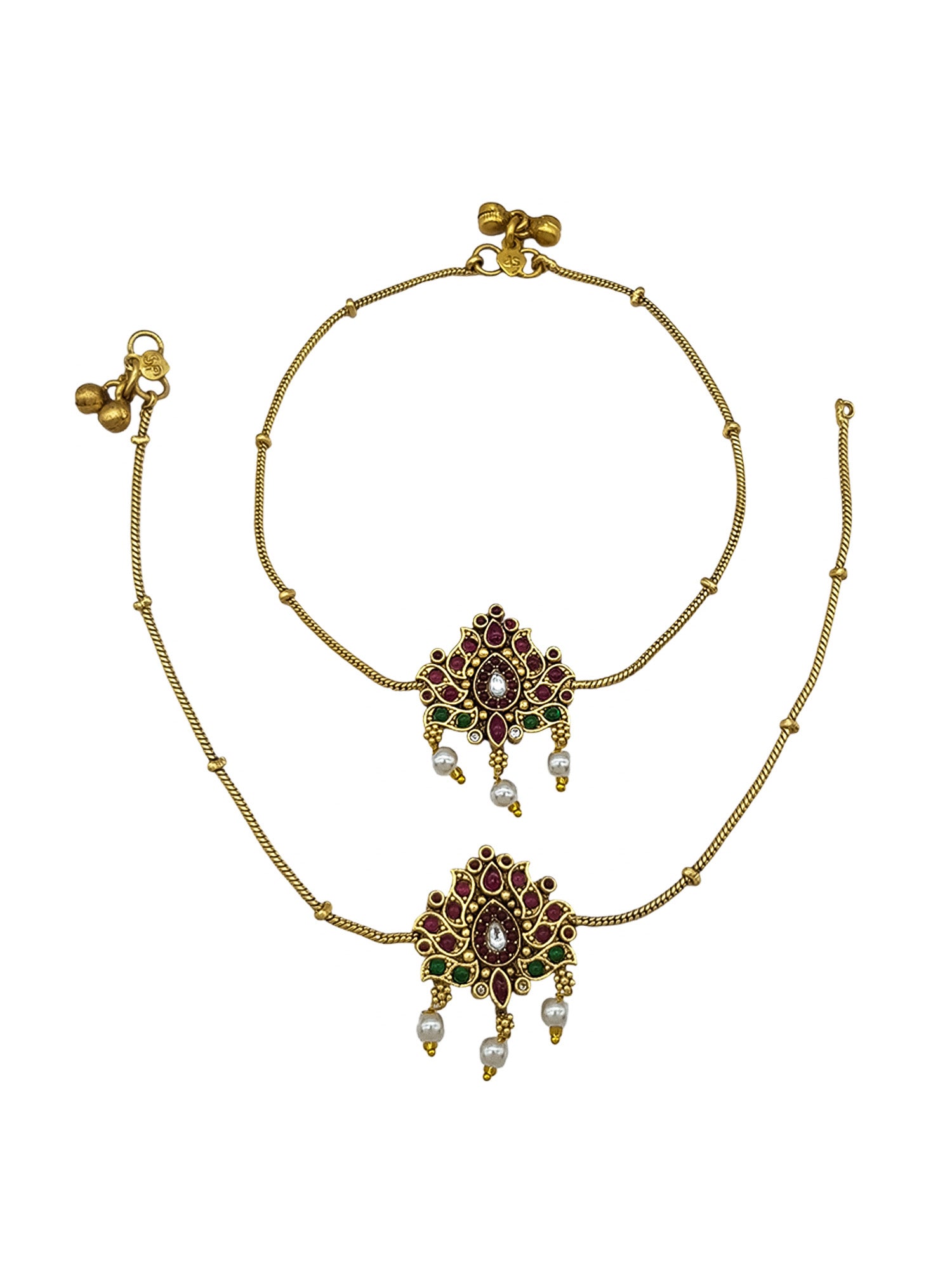 Gold Plated Designer Antique Finish Anklet /Payal