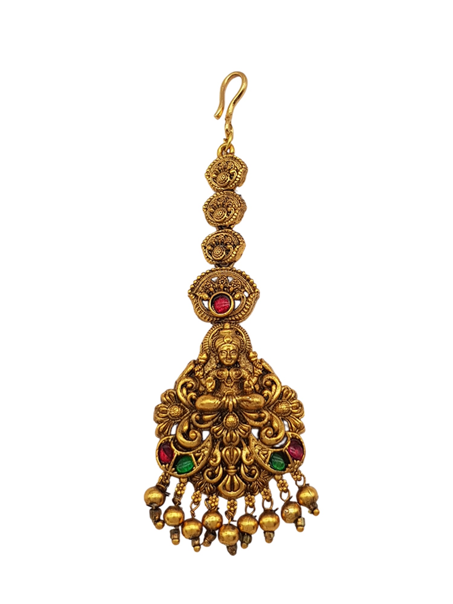 Gold Plated Antique Short Maang Tikka