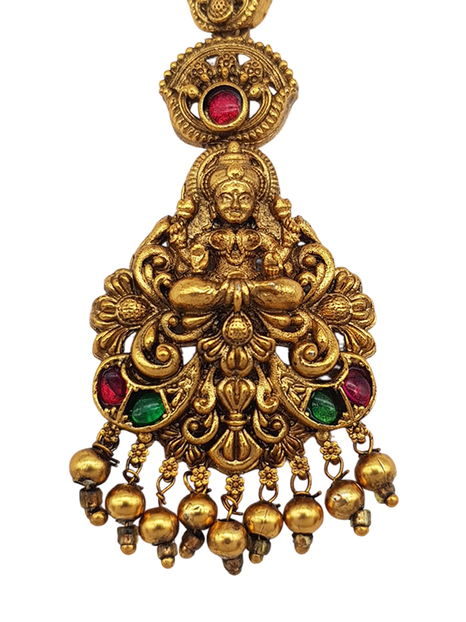 Gold Plated Antique Short Maang Tikka