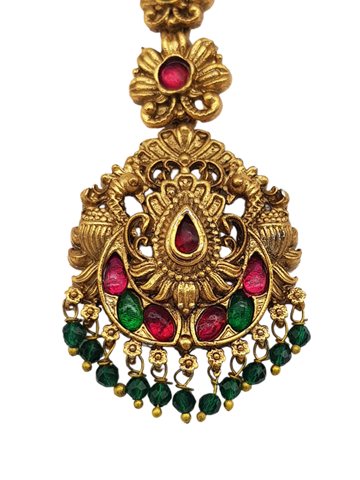 Gold Plated Antique Short Maang Tikka