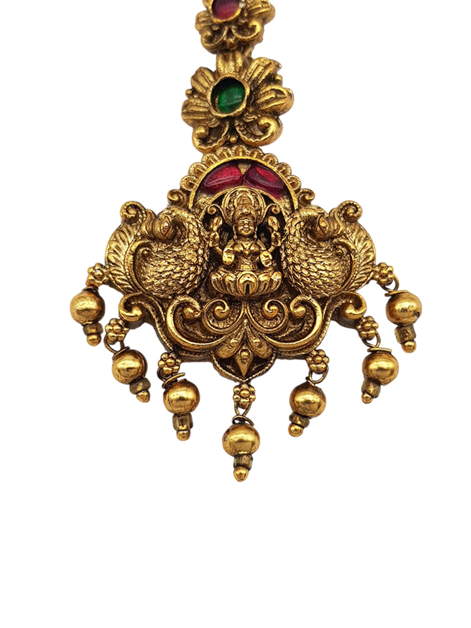 Gold Plated Antique Short Maang Tikka