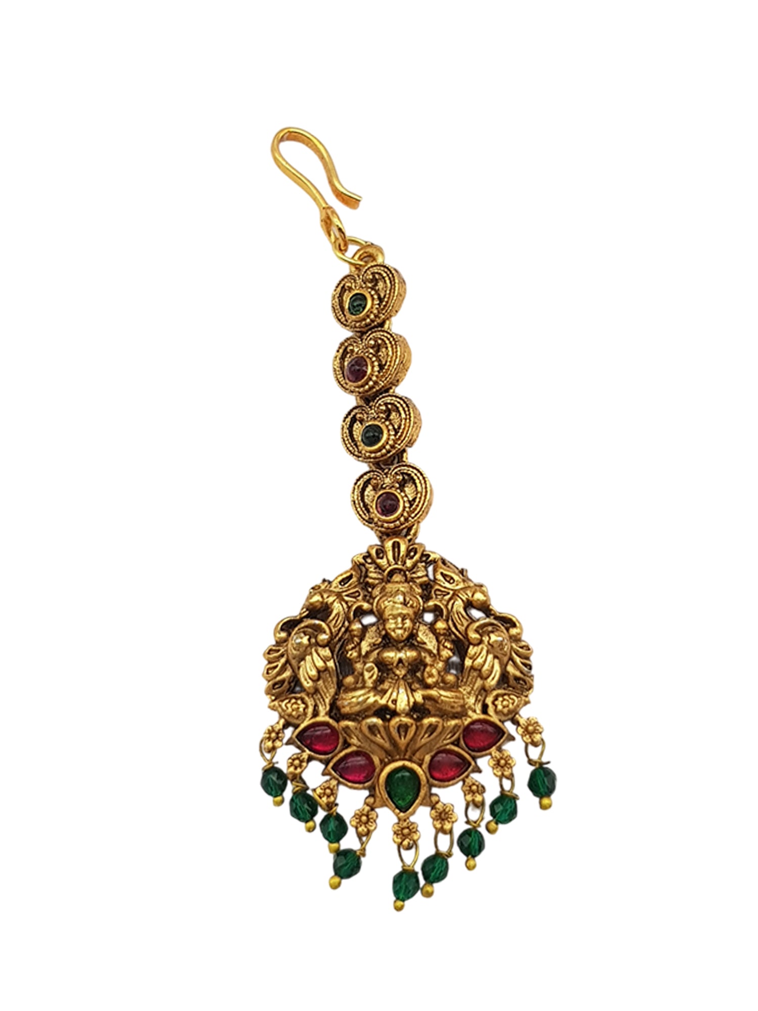 Gold Plated Antique Short Maang Tikka