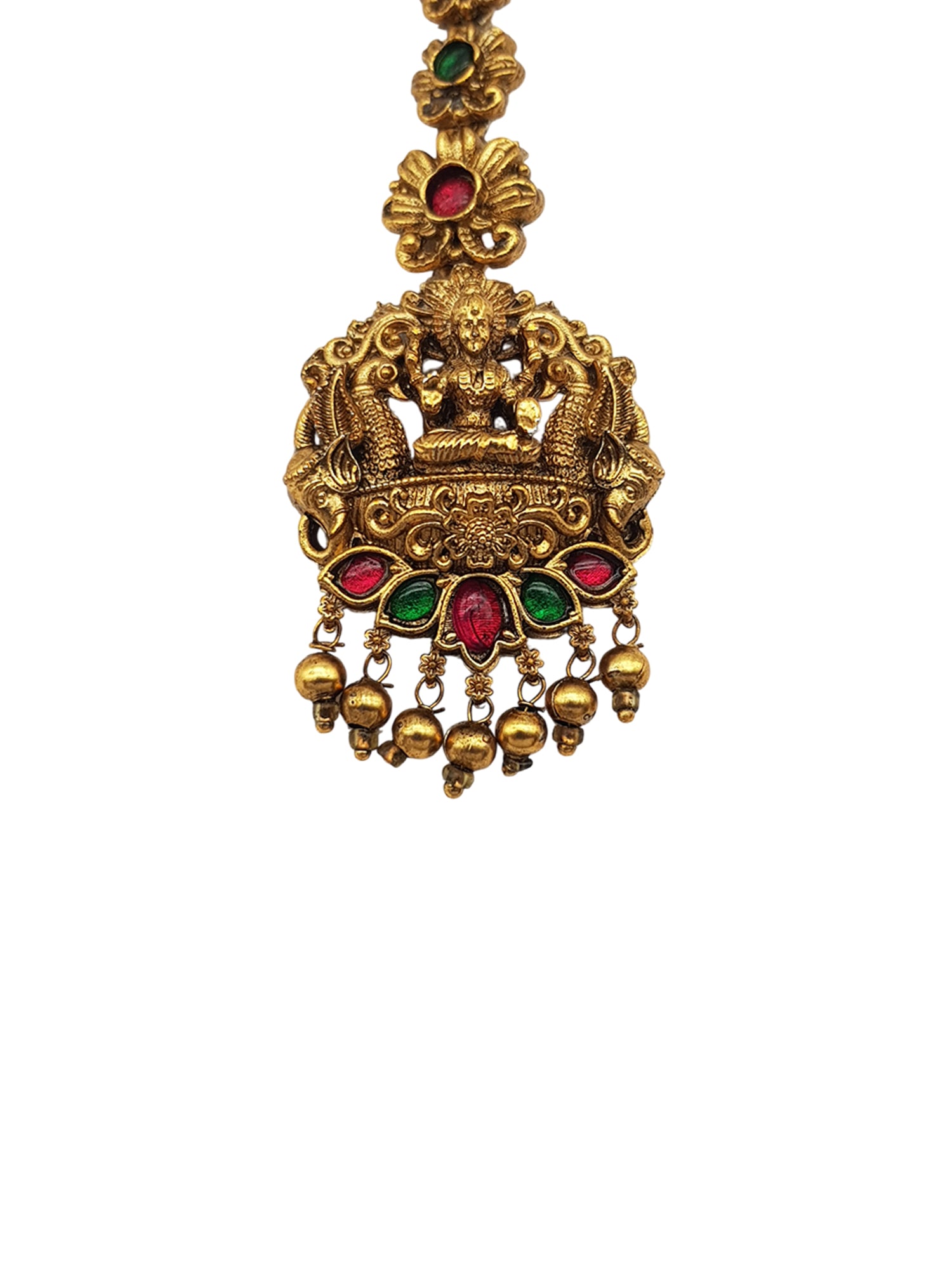 Gold Plated Antique Short Maang Tikka