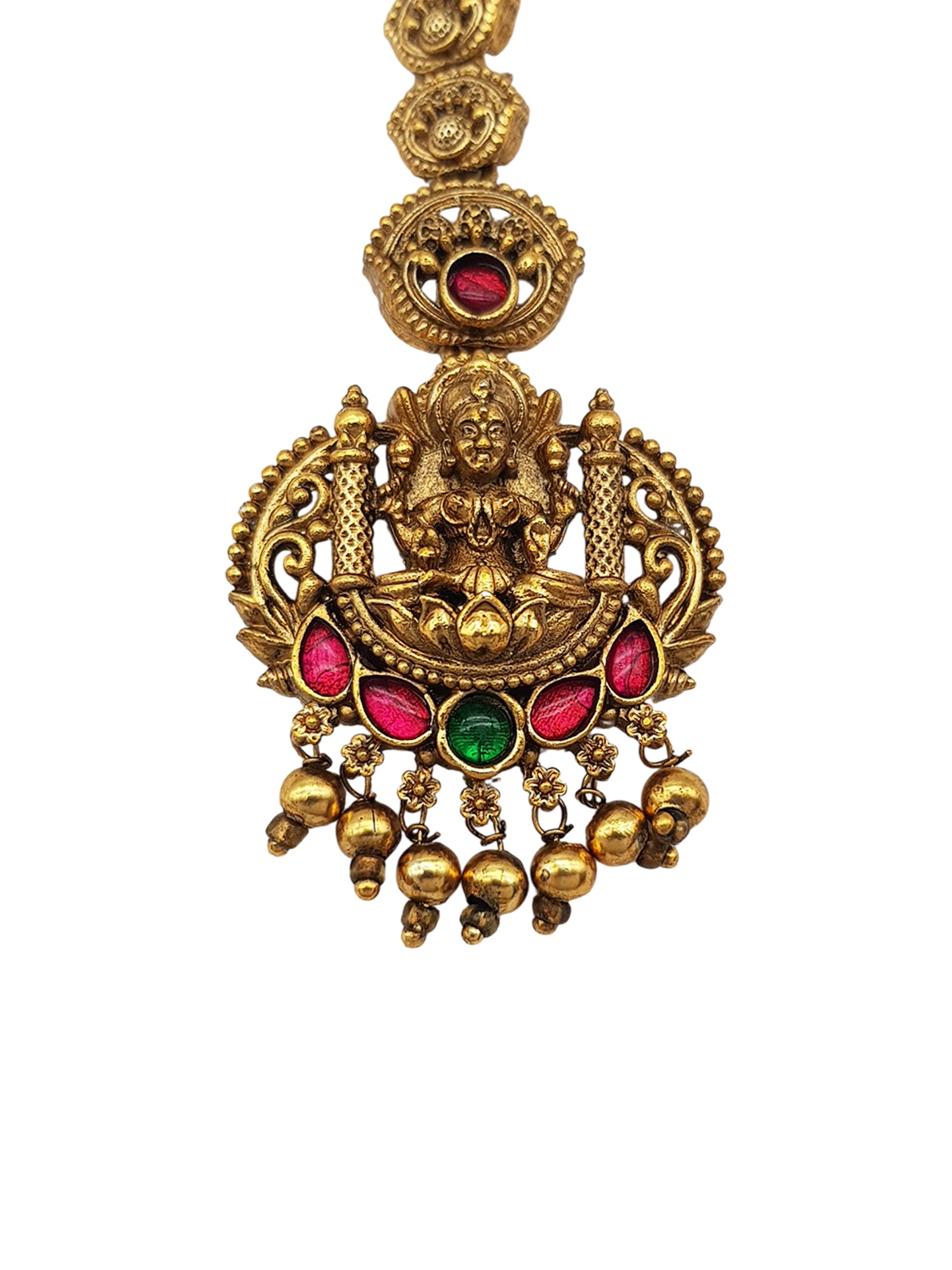 Gold Plated Antique Short Maang Tikka