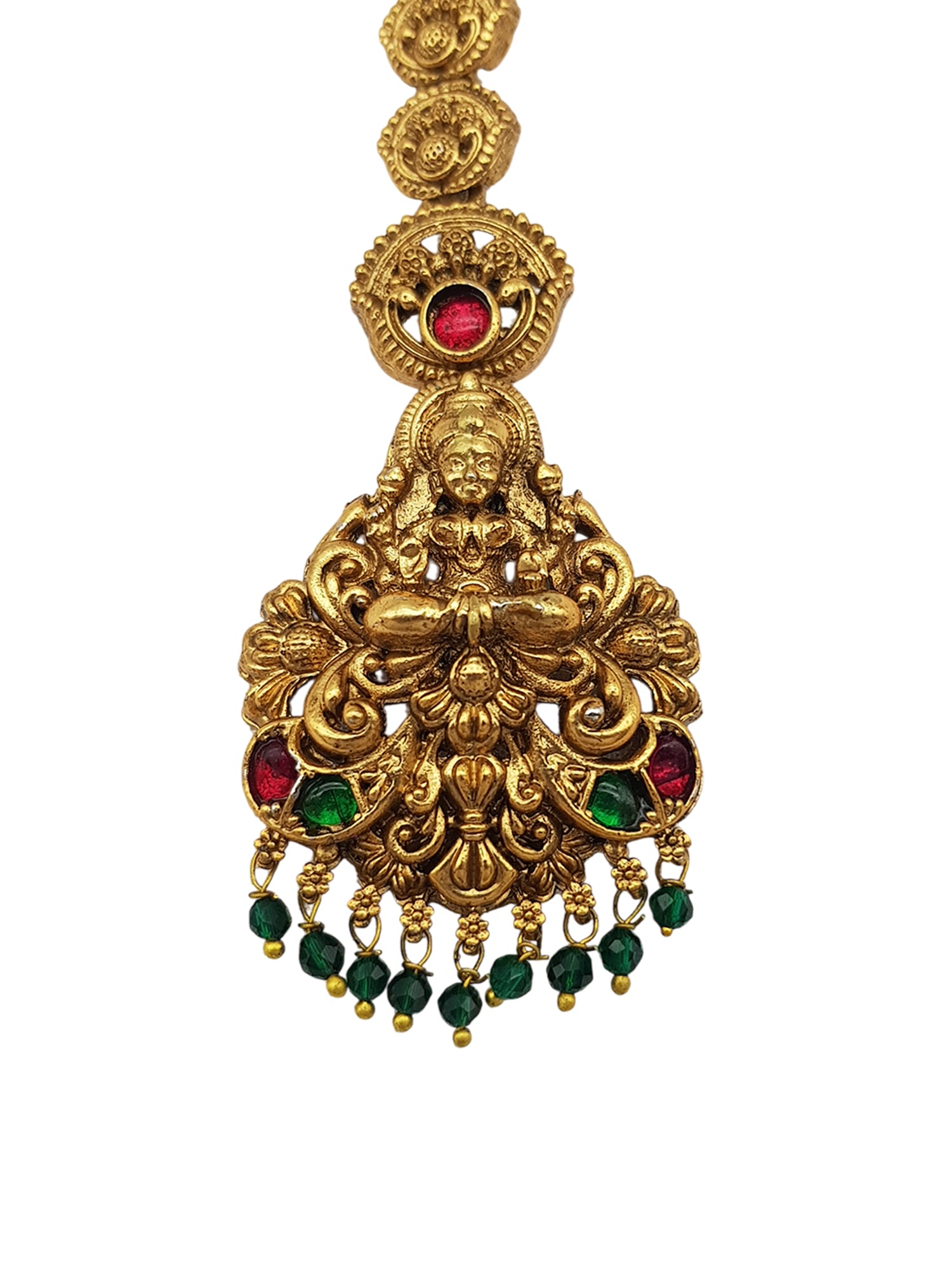 Gold Plated Antique Short Maang Tikka