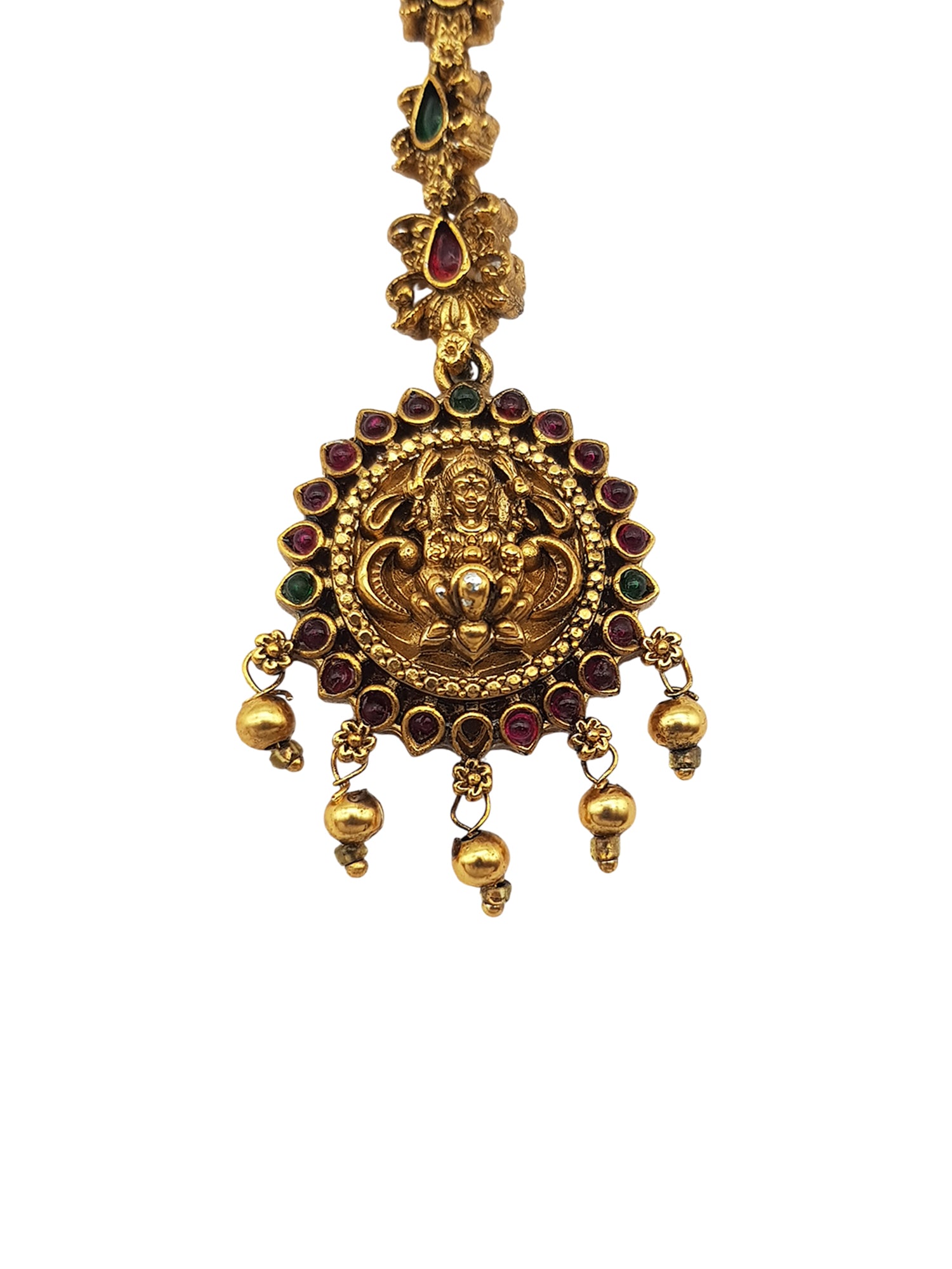 Gold Plated Antique Short Maang Tikka