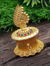22k Gold Plated Peacock Premium Kum Kum Box best for gifting - Griiham