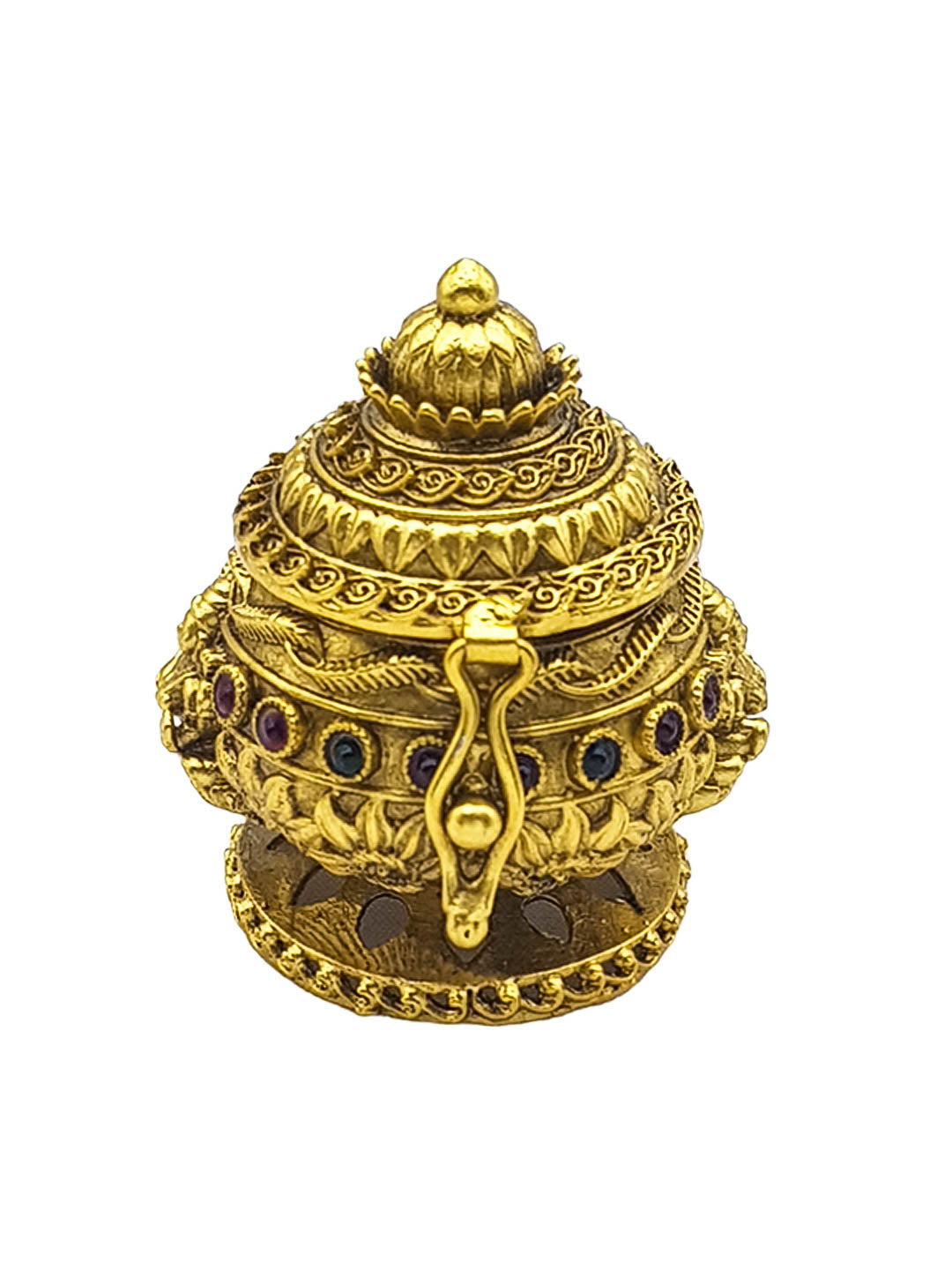 22k Gold Plated fully engraved Kumkum box best for gifting 22659N