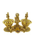 22k Gold Plated fully engraved Kumkum box with Krishna 22654N