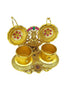 22k Gold Plated fully engraved Kumkum box with Laxmi Ganesh - Griiham
