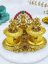 22k Gold Plated fully engraved Kumkum box with Laxmi Ganesh