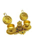 22k Gold Plated fully engraved Kumkum box with Laxmi Kalash 22657N