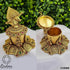 22k Gold Plated fully engraved Morpankh with krishna fluteKumkum box 11288N - Griiham