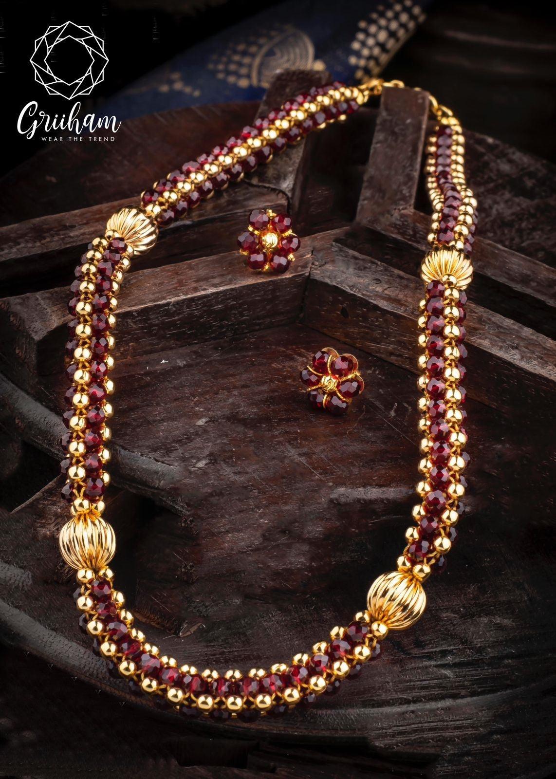 23.5 kt gold plated beads chain 30 INCHES 12360N - Griiham