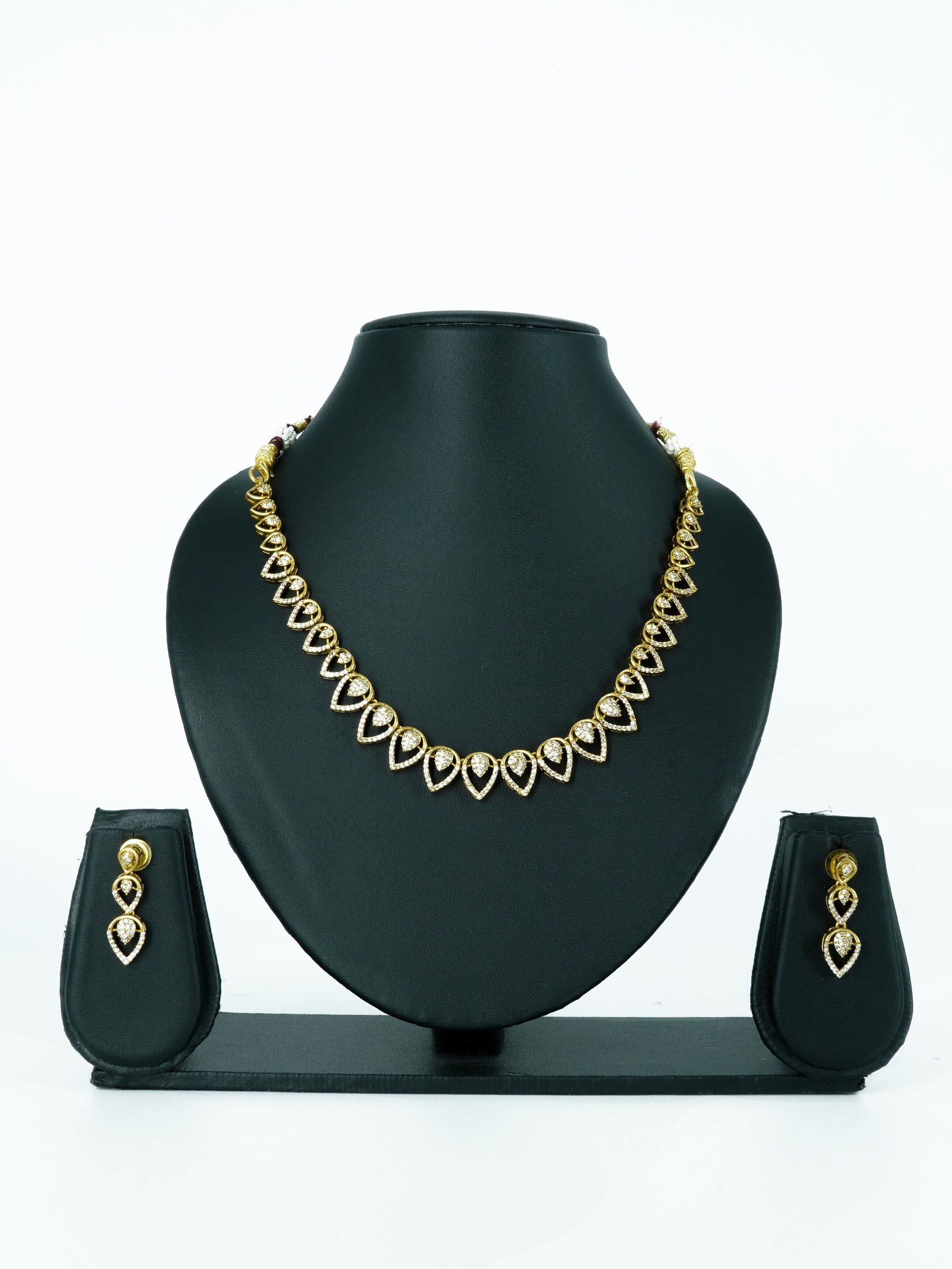 23.5kt Guaranteed Gold plated Trending designs Short AD necklace set 12597N