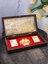 24K  Gold Plated Mahavir Charan Paduka Frame with Shatrunjay Tirth in Acrylic Wooden Best box best for gifting
