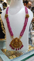 2 Line Duldul stone Necklace with Brooch and Pendant