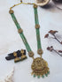 Premium Gold Plated Long Necklace Set in crystal mala