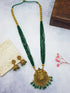 Gold Plated premium Necklace Set with green crystal Maala