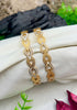 Italian design sleek White gold mix Set of 2 bangles