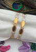 Italian design sleek White gold mix Set of 2 bangles