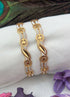 Italian design sleek White gold mix Set of 2 bangles