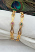 Italian design sleek gold plated with CZ stones Set of 2 bangles
