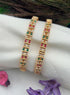 Italian design sleek gold plated with CZ stones Set of 2 bangles