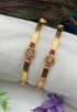 Italian design sleek gold plated with CZ stones Set of 2 bangles