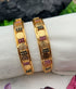 Kasu gold plated with CZ stones Set of 2 bangles