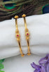 Italian design sleek gold plated with CZ stones Set of 2 bangles