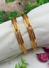Italian design sleek gold plated with CZ stones Set of 2 bangles