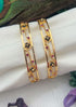 Italian design sleek gold plated with CZ stones Set of 2 bangles