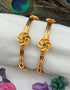 Italian design sleek gold plated with CZ stones Set of 2 bangles